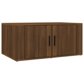 The Living Store Salontafel - Functioneel - Bruineiken - 80x50x36cm - Duurzaam hout