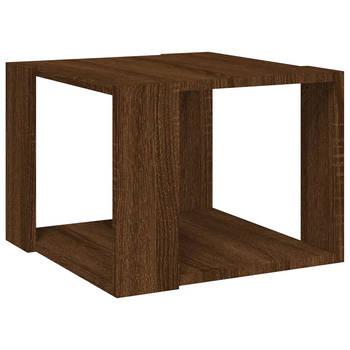 The Living Store Salontafel Bruineiken - Bewerkt hout - 40x40x30 cm - Opbergschap - Multifunctioneel