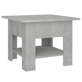 The Living Store Salontafel Trendy - Betongrijs - 55 x 55 x 42 cm - Spaanplaat