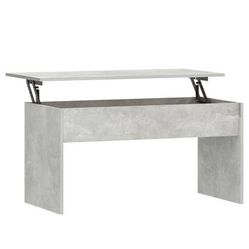 The Living Store Salontafel Lift-top Betongrijs 102x50.5x52.5 cm - Bewerkt hout