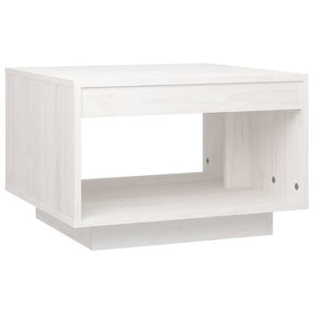The Living Store Banktafel - Grenenhout - 50 x 50 x 33.5 cm - wit