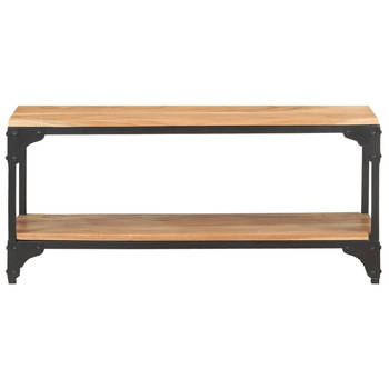 The Living Store Salontafel Industrieel - 90 x 30 x 40 cm - Acaciahout - Staal