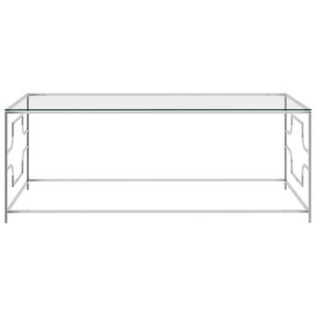 The Living Store Salontafel - 120 x 60 x 45 cm - Roestvrij staal en glas