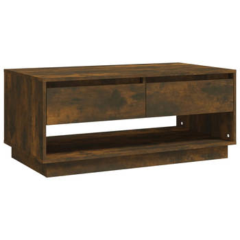 The Living Store Banktafel - Salontafel - 102.5 x 55 x 44 cm - Gerookt eiken