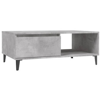 The Living Store Middentafel - Betongrijs - 90 x 60 x 35 cm - Spaanplaat en Metaal