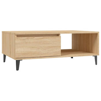 The Living Store Middentafel - Sonoma Eiken - 90 x 60 x 35 cm - Spaanplaat en Metaal