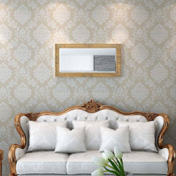 The Living Store Wandspiegel Barok Goud 100 x 50 - Antieke uitstraling - Houten frame met decoratief patroon -