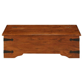 The Living Store Retro Salontafel - Acaciahout - 110 x 55 x 35 cm - Prachtige nerf - Vintage look