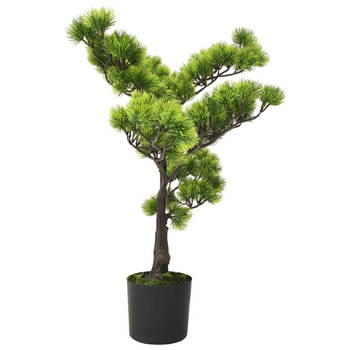 The Living Store Dennen Bonsai Kunstplant - 60 cm - Volle en realistische uitstraling - Nooit verwelkend - Groen -