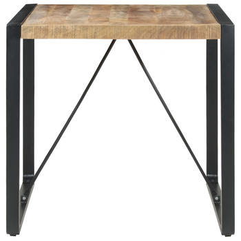 The Living Store Eettafel Industriële Stijl - Hout - 80 x 80 x 75 cm - Ruw mangohout