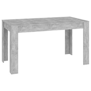 The Living Store Tafel Eettafel - 140 x 74.5 x 76 cm - Betongrijs spaanplaat