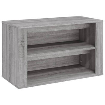 The Living Store Schoenenrek - Schoenenkast - Afmetingen- 75 x 35 x 45 cm - Kleur- Grijs Sonoma eiken - Materiaal-