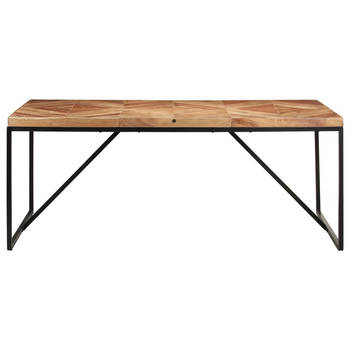 The Living Store Eettafel - Industriële Houten Keukentafel - Massief Acacia- en Mangohout - 180 x 90 x 76 cm -