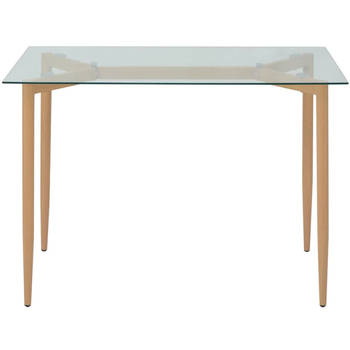 The Living Store Eettafel - Tafel met Glazen Tafelblad - 118 x 68 x 75 cm