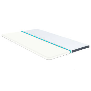 The Living Store Topmatras - Boxspring - 5 cm - Traagschuim - Wit en donkergrijs