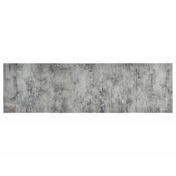The Living Store Keukenmat - Betonprint - 180 x 60 cm - Fluweel - Latex - Wasmachinebestendig