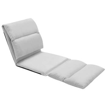 The Living Store vloerstoel Loungebed - microvezel - 216 x 56 x 9 cm - Lichtgrijs