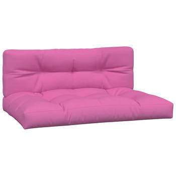 The Living Store Palletkussens - Roze - 120 x 80 x 12 cm - Polyester stof - Zachte vulling