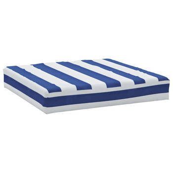 The Living Store Palletkussen - Blauw/Wit - 60 x 60 x 8 cm - Oxford stof - Waterafstotend