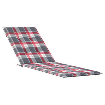 The Living Store Stoelkussens - Oxford Stof - 75+105 x 50 x 3 cm - Rood Ruitpatroon