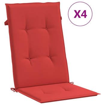 The Living Store Stoelkussen - Polyester - 120 x 50 x 3 cm - Rood
