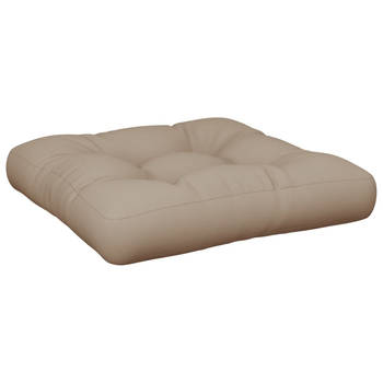 The Living Store Palletkussen - 60 x 60 cm - Polyester - Taupe - Zachte vulling