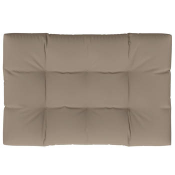 The Living Store Palletkussen - Polyester - 120 x 80 cm - Zachte vulling - Voor binnen en buiten gebruik - Taupe kleur