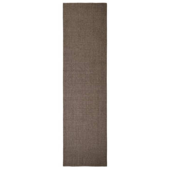 The Living Store Vloerkleed Sisal - Bruin - 80 x 300 cm - Anti-slip