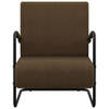 The Living Store Relaxfauteuil - - Fauteuils - 64.5 x 77 x 84 cm - Donkerbruin/Zwart - Polyester en Gepoedercoat