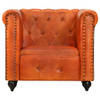 The Living Store Chesterfield fauteuil - Moderne fauteuil in Chesterfield-stijl - Echt leer en massief mangohout - 89 x