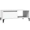 The Living Store Salontafel Industriële Stijl - 90 x 50 x 36.5 cm - Wit