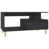 The Living Store Salontafel - Functioneel - Hout - 90x49x45 cm - Zwart