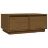 The Living Store Salontafel Grenenhout - Bijzettafel met 2 lades - 80 x 50 x 35 cm - Honingbruin