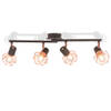 The Living Store Plafondlamp Spotlights - Industrieel Design - Hoogwaardige Metalen Basis - Koperkleurige Lampenkappen