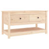 The Living Store Salontafel Grenenhout - 102 x 49 x 55 cm - Open schap en 2 lades