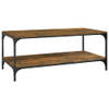 The Living Store Salontafel Industrieel - Gerookt eiken - 100x50x40 cm