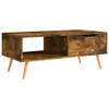 The Living Store Salontafel Gerookt Eiken - Spaanplaat - 100 x 49.5 x 43 cm