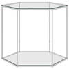 The Living Store Salontafel - RVS en Glas - 60 x 53 x 50 cm - Duurzaam