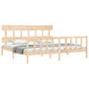 vidaXL Bedframe met hoofdbord massief hout 200x200 cm