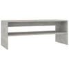 The Living Store Salontafel Betongrijs 100x40x40 cm - Bewerkt Hout Met Schap