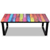 The Living Store Salontafel Rechthoekig - 90 x 45 x 32 cm - Regenboog-print - Gehard glas