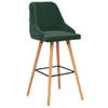 The Living Store Barstoelen Set Donkergroen - Fluweel - Beukenhout - 48x55x106 cm - 110kg