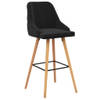 The Living Store Barstoelen Velvet - 48 x 55 x 106 cm - Zwart