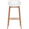 The Living Store Barstoelen - Mesh-Look - Set van 2 - Wit - 48x47.5x95.5 cm - Ergonomisch ontworpen zitting - Robuust