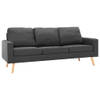 The Living Store Bankenset - Donkergrijs - 1 Fauteuil - 1 Tweezitsbank - 1 Driezitsbank - Zitkussens en Rugkussens