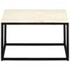 The Living Store Salontafel Marmer - 60 x 60 x 35 cm - Wit/Zwart