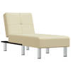 The Living Store Chaise Longue - Verstelbaar - Kunstleer - 55 x 140 x 70 cm - Crème