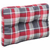 The Living Store Palletkussen - Polyester - 50 x 40 x 12 cm - Rood ruitpatroon