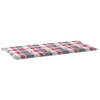 The Living Store Tuinbankkussen - Oxford stof - 100 x 50 x 3 cm - Rood ruitpatroon