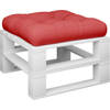 The Living Store Palletkussen - 50 x 50 x 12 cm - Rood - Polyester - Waterafstotend